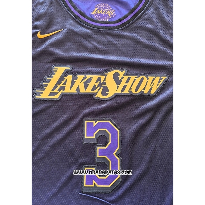 Camiseta Los Angeles Lakers Anthony Davis #3 Ciudad 2024-25 Violeta
